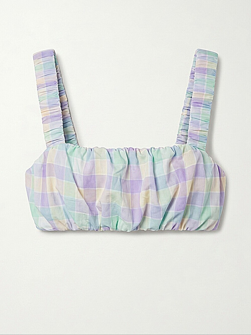 NWT! Storia Pastel Gingham Crop Top - Lavender, Mint & Cream